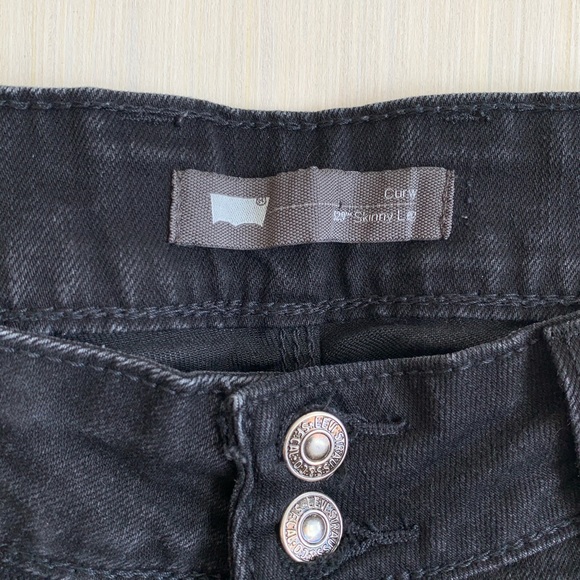 Levi Black Curvy Style Skinny Jeans Size 33 - Picture 4 of 8